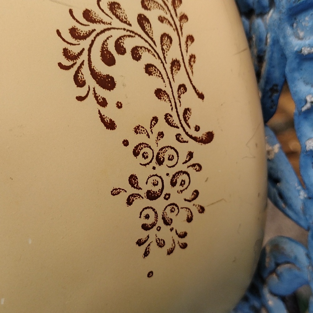 Pyrex Homestead 475-B 2.5L Beige with Brown Scrollwork and with Clear Lid - Picture 15 of 15